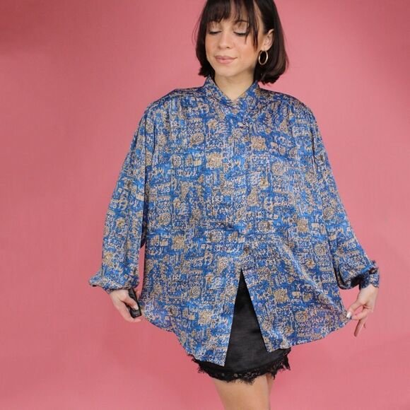 Vintage Japanese Stand Collar Button Down - Picture 6 of 7